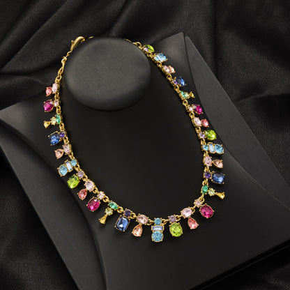Colorful Crystal Charm Necklace
