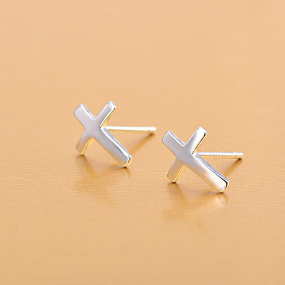Minimalist Cross Stud Earrings