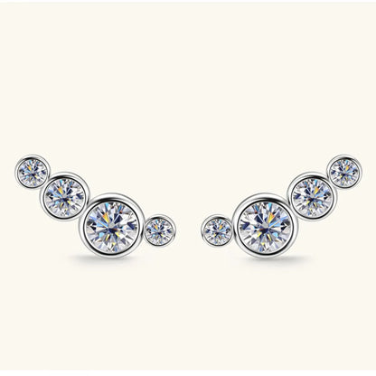 Gold Multi-Crystal Stud Earrings